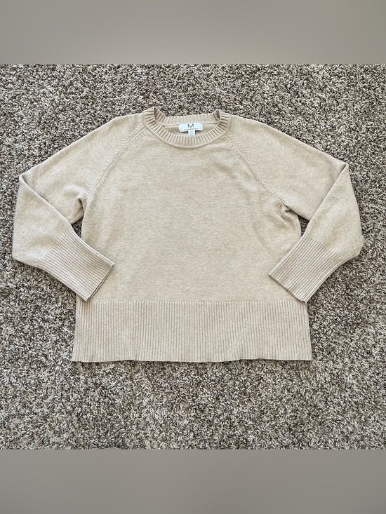Magaschoni Sweaters - Magaschoni Classic Beige Crew Neck Sweater Women's Size L Elegant Modern